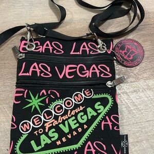 Las Vegas Themed Crossbody Bag - Black and Pink